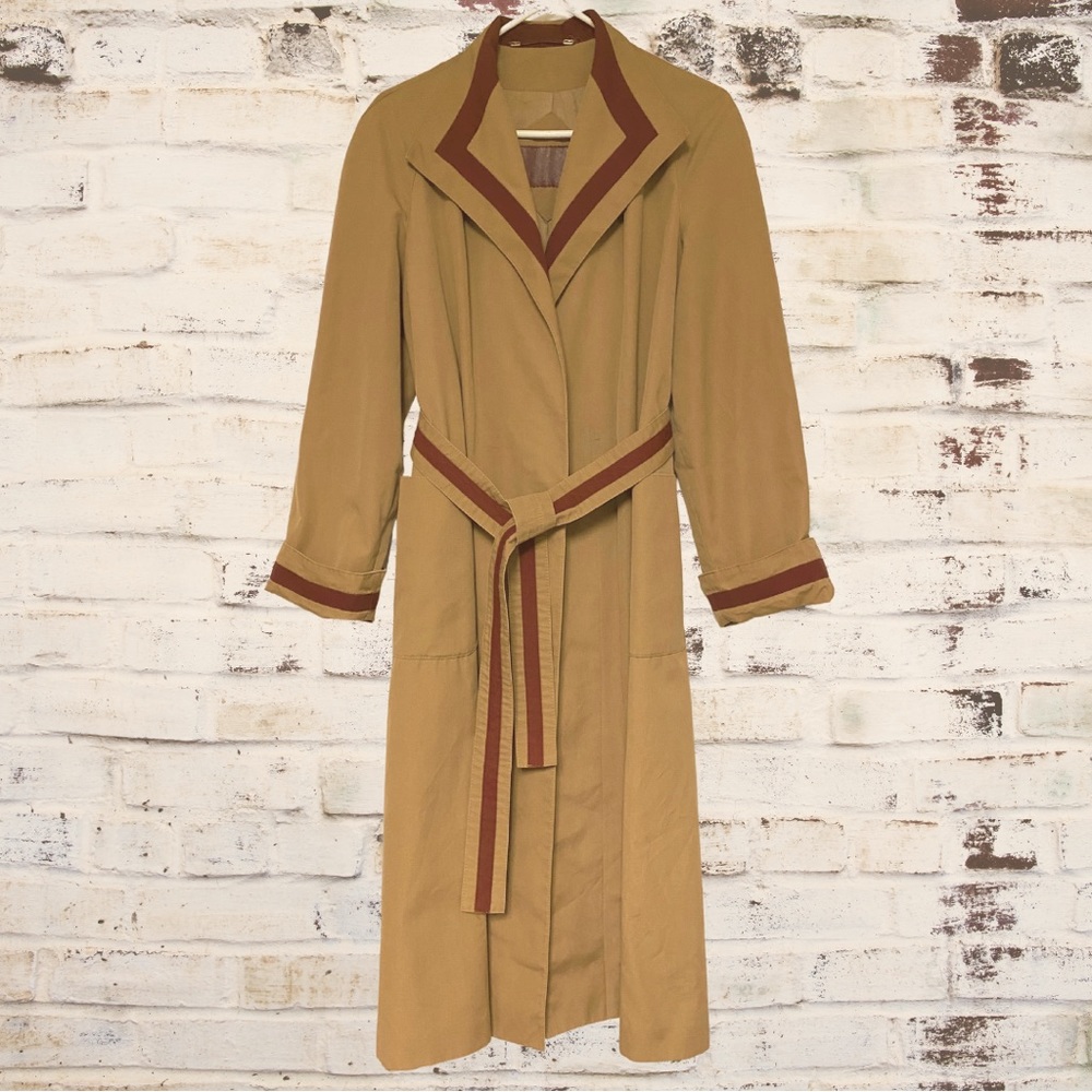 Vintage Etienne Aigner Vintage Tie Waist Trench Coat - Size 8